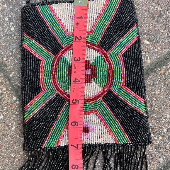 Artisan Beaded Crossbody Bag in Black and Multicolor - Picture 4 of 8